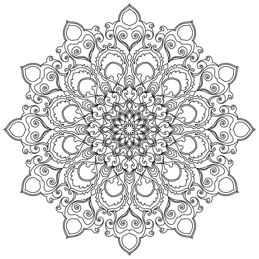 bloem mandala. wijnoogst decoratief elementen. oosters patroon, vector illustratie. islam, poef motieven. kleur boek bladzijde