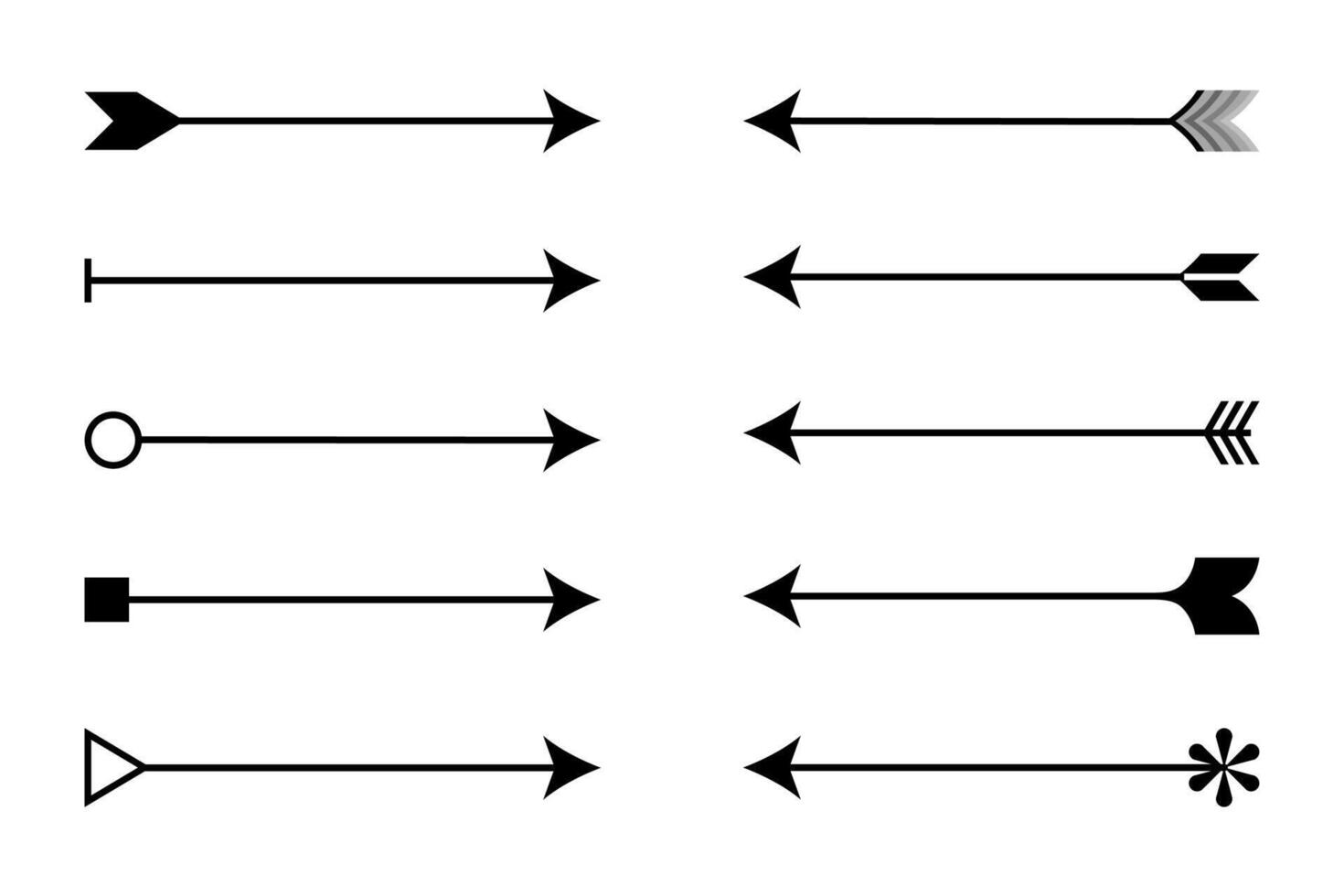 pijlen set, boog pijlen. boogschutter symbool vector. vector