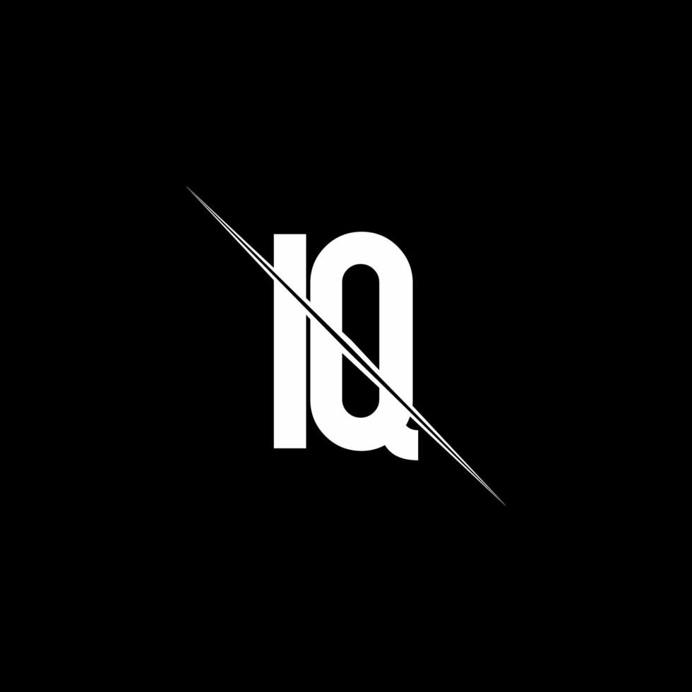 iq-logo-monogram met ontwerpsjabloon in schuine streep vector