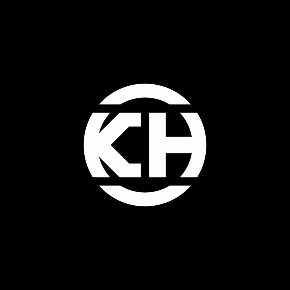 kh logo monogram geïsoleerd op cirkel element ontwerpsjabloon vector