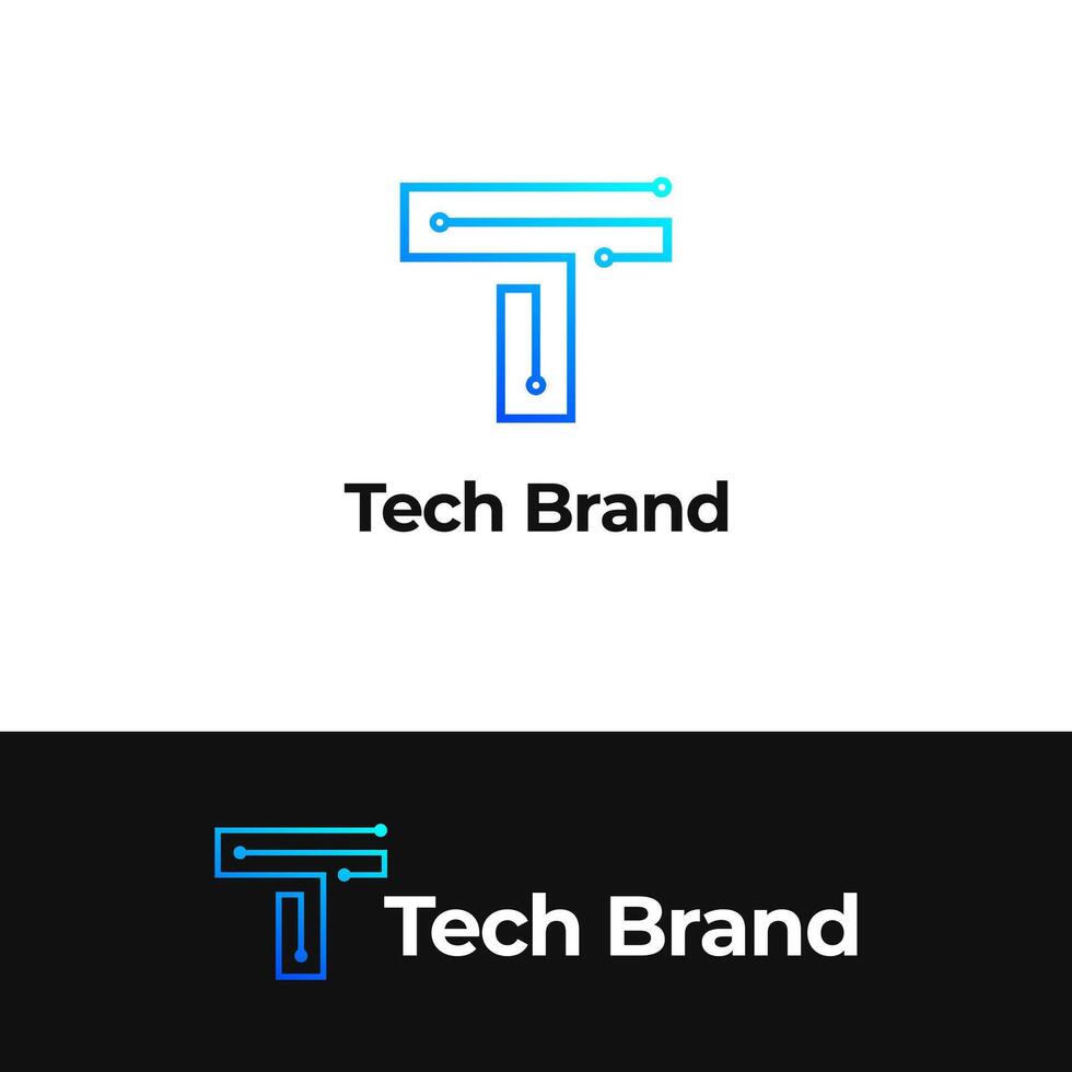 modern brief t logo ontwerp. t techneut logo. t brief tech logo. brief t technologie logo vector