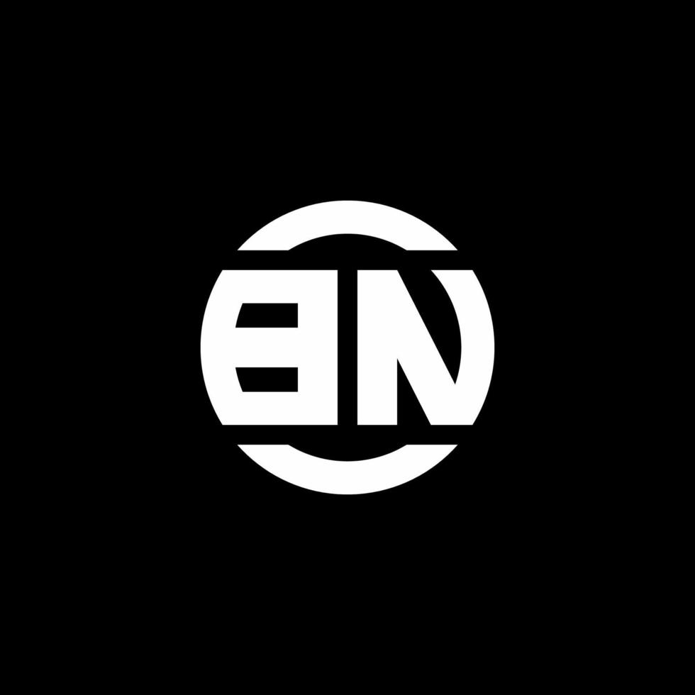 bn logo monogram geïsoleerd op cirkel element ontwerpsjabloon vector