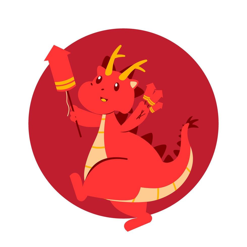 rood draak Chinese nieuw jaar element vector