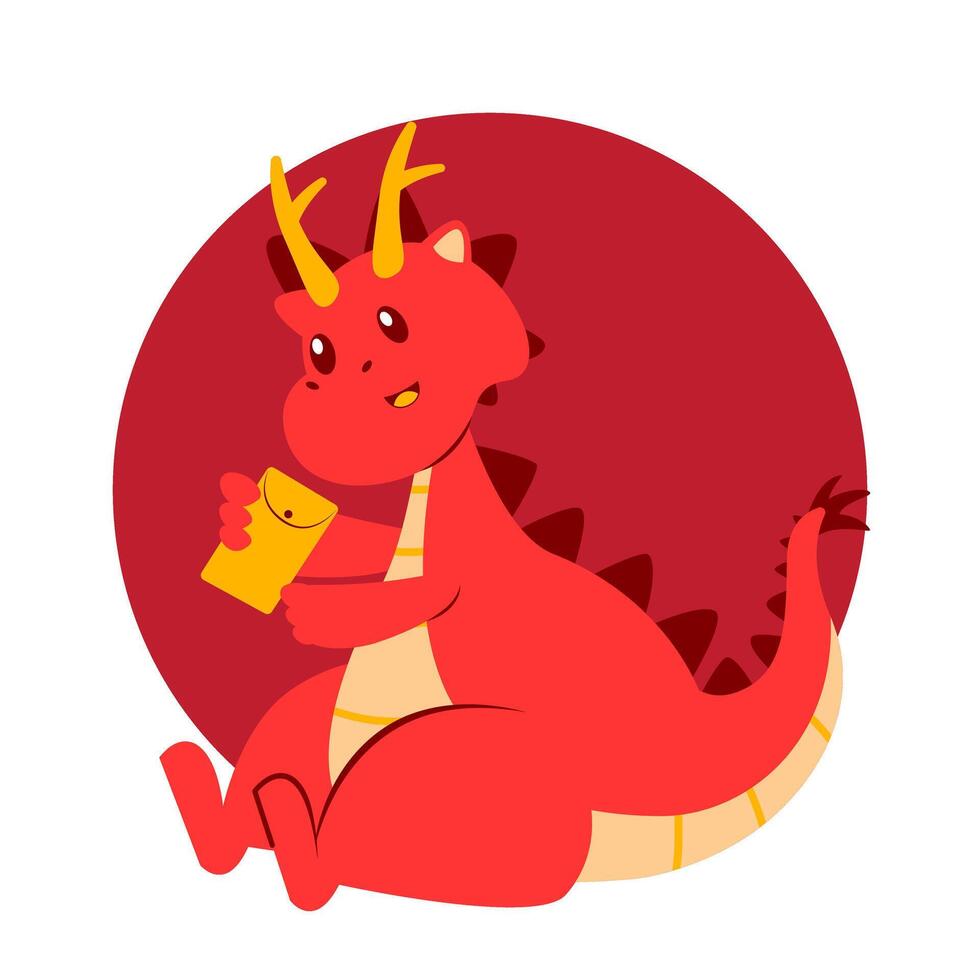 rood draak Chinese nieuw jaar element vector