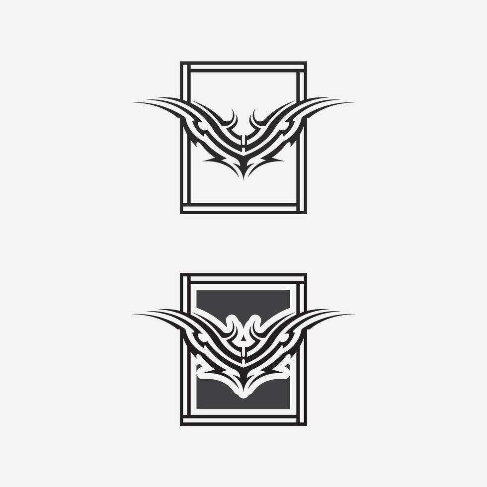 zwart tribal vector logo ontwerp icoon en teken tribal