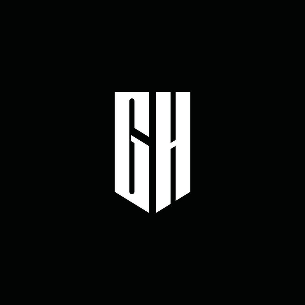 gh logo monogram met embleem stijl geïsoleerd op zwarte achtergrond vector