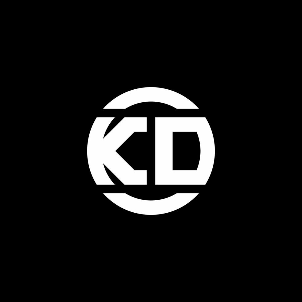 kd logo monogram geïsoleerd op cirkel element ontwerpsjabloon vector