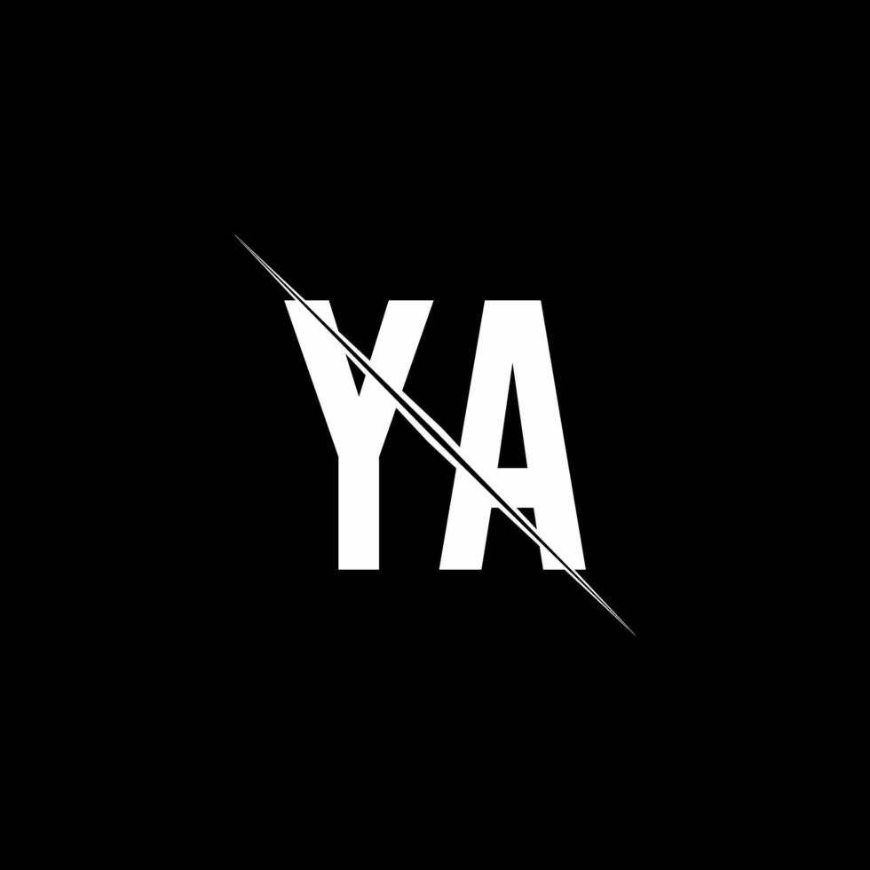 ya logo monogram met slash-stijl ontwerpsjabloon vector