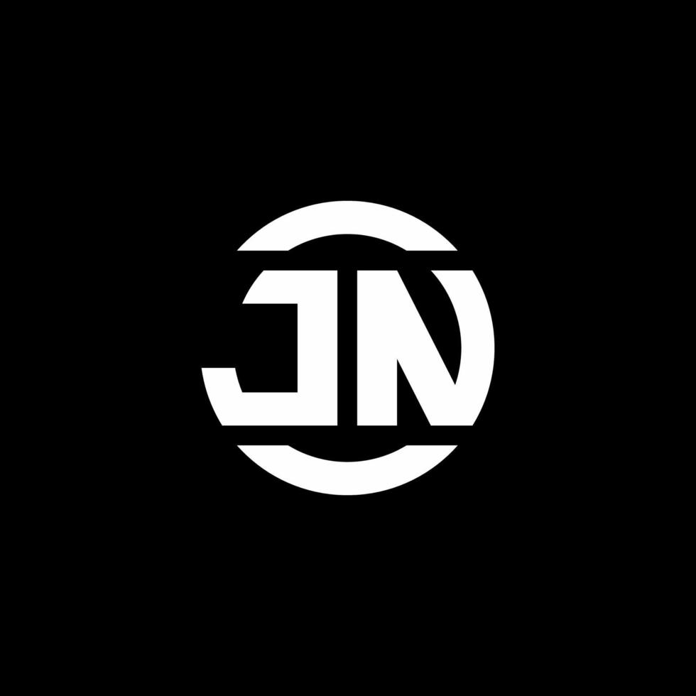 jn logo monogram geïsoleerd op cirkel element ontwerpsjabloon vector