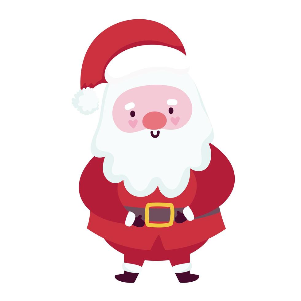 merry christmas santa claus karakter cartoon icoon vector