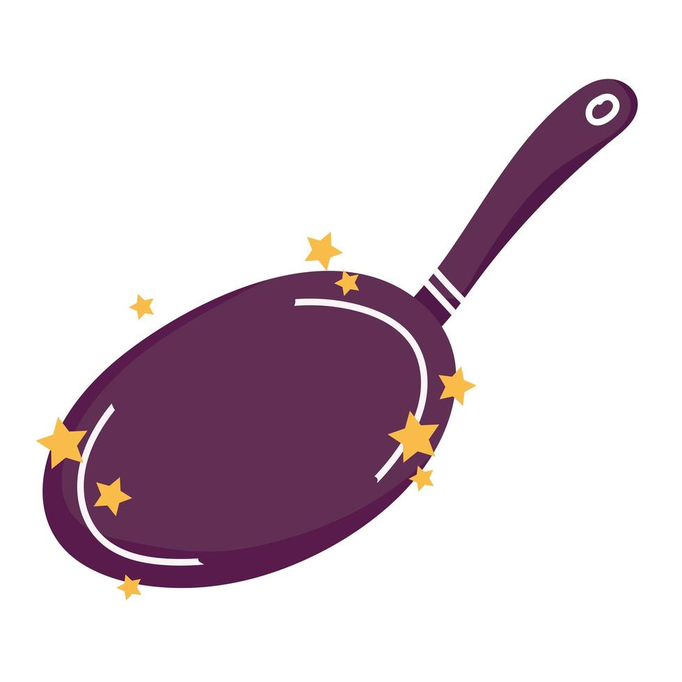 koken pan gebruiksvoorwerp cartoon flat icon vector