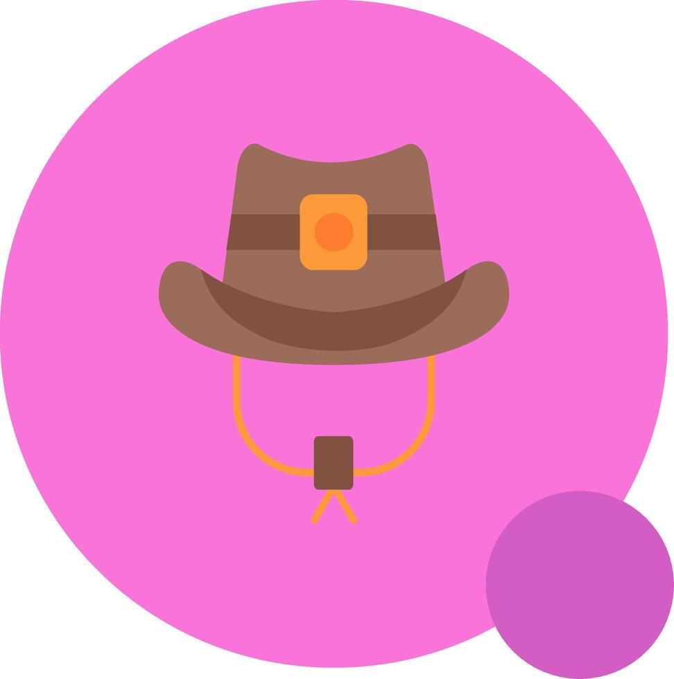 cowboy hoed lang cirkel icoon vector