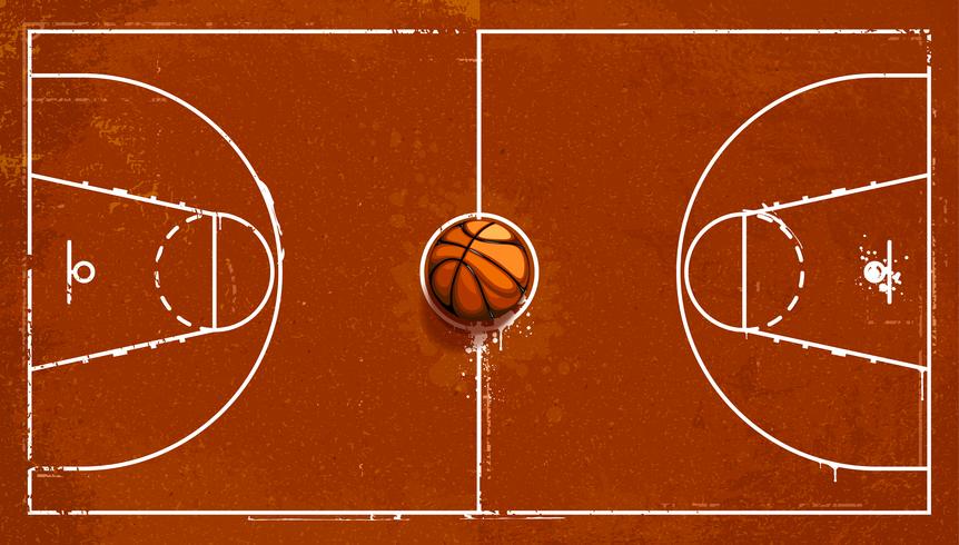 Grunge basketbal speeltuin vector