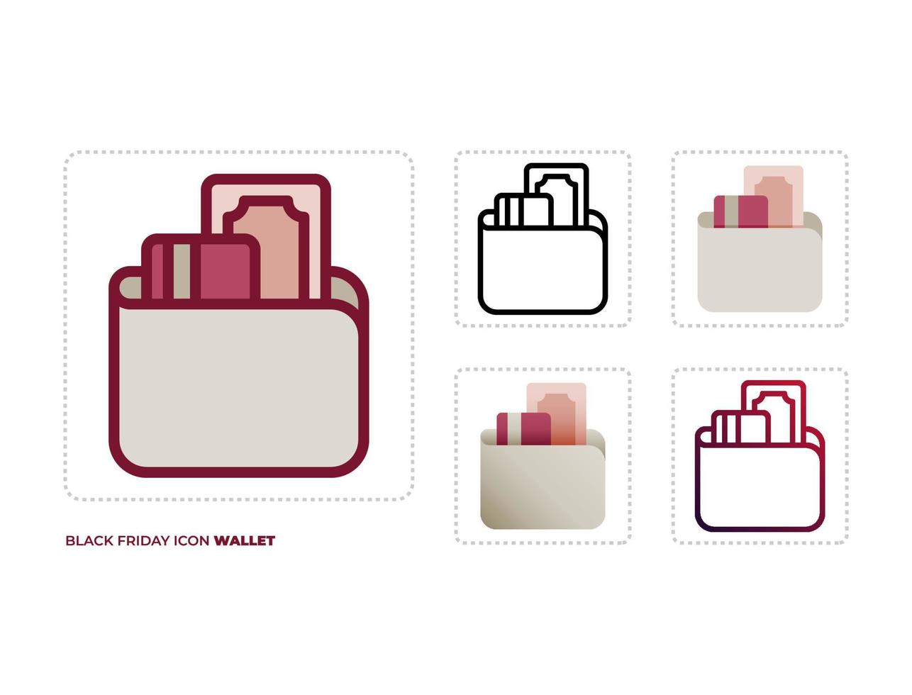 zwarte vrijdag pictogram portemonnee vector