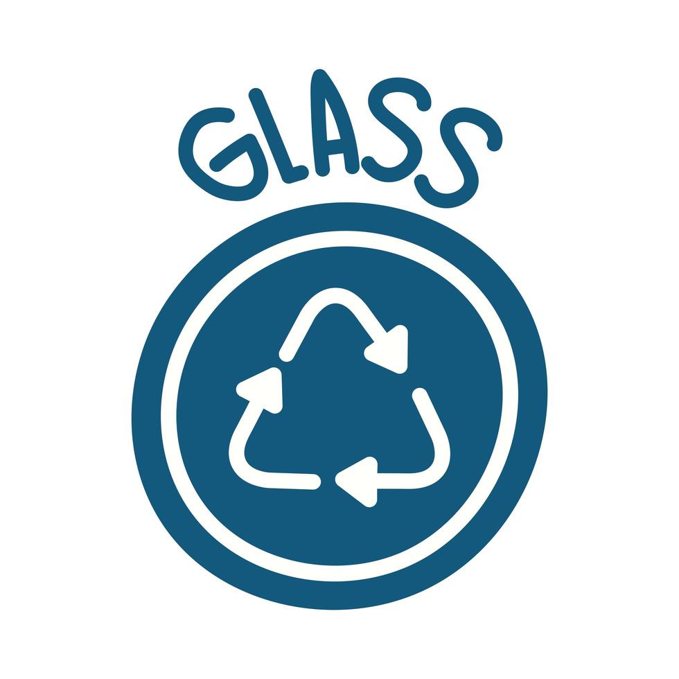 glas recycling symbool vector