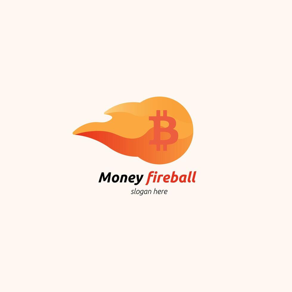 oranje helling vuurbol valuta logo vector