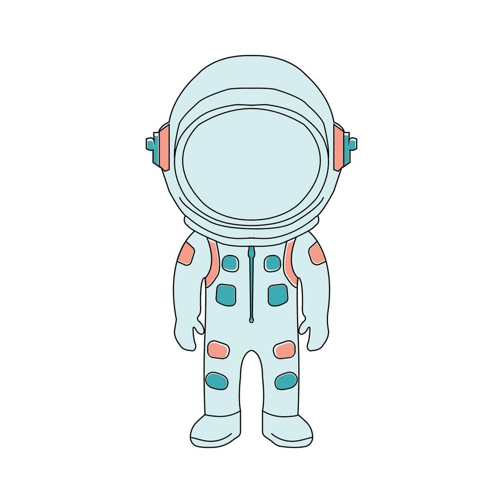 schattig astronaut schets vector geïsoleerd Aan wit achtergrond. vector illustratie.