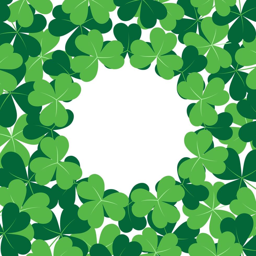 abstract klavers kader grens met kopiëren ruimte binnen. ontwerp concept voor st. Patrick groeten vector