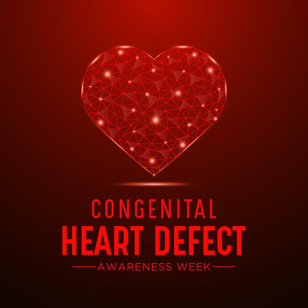 aangeboren hart defect bewustzijn week opgemerkt elke jaar in gedurende februari 7 naar 14. Gezondheid en medisch bewustzijn vector sjabloon voor banier, poster en achtergrond ontwerp. vector illustratie.