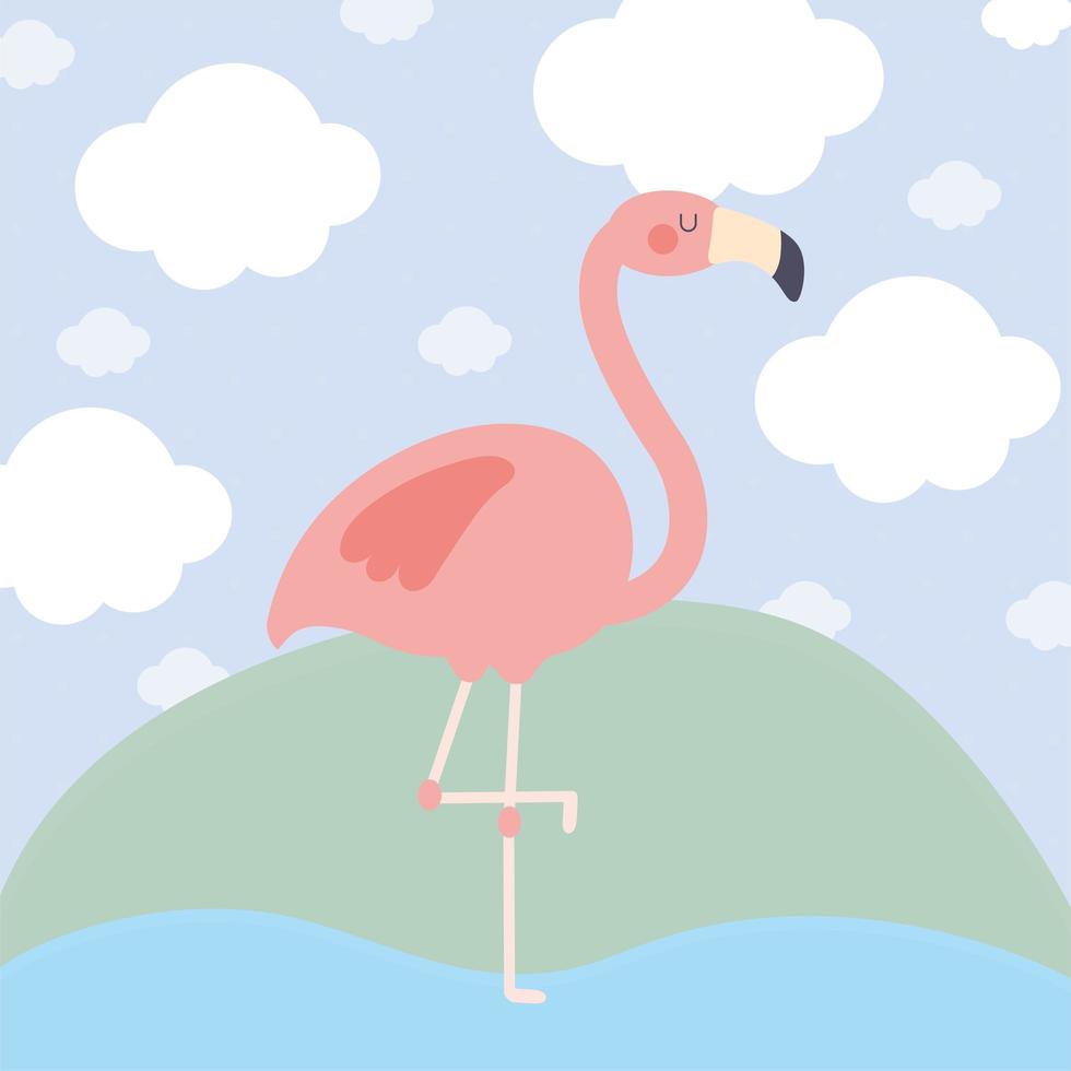 mooie roze flamingo vector