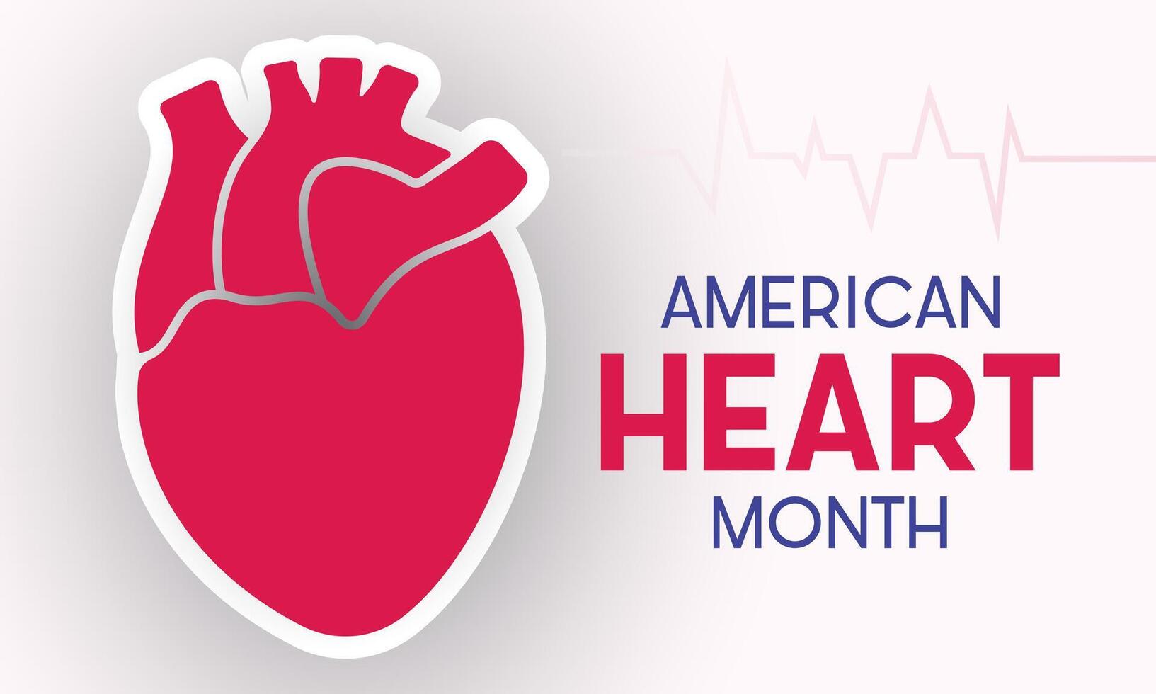 Amerikaans hart maand is opgemerkt elke jaar in februari. februari is Amerikaans hart maand. vector sjabloon voor banier, kaart, poster met achtergrond. vector illustratie.