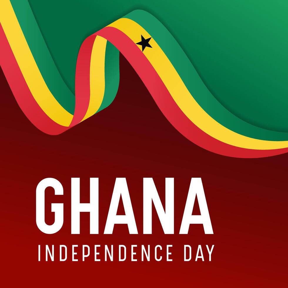 gelukkig Ghana onafhankelijkheid dag viering elke jaar in 6e maart. vector sjabloon voor banier, groet kaart, poster met achtergrond. golvend Ghana vlaggen. vector illustratie.