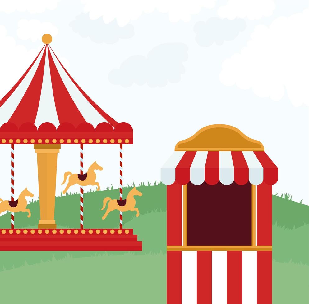 tent en carrousel vector