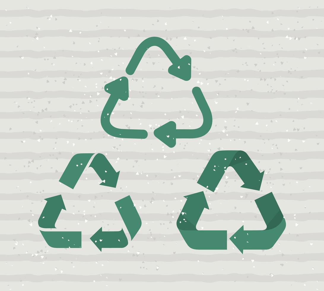 drie recyclingsymbolen vector