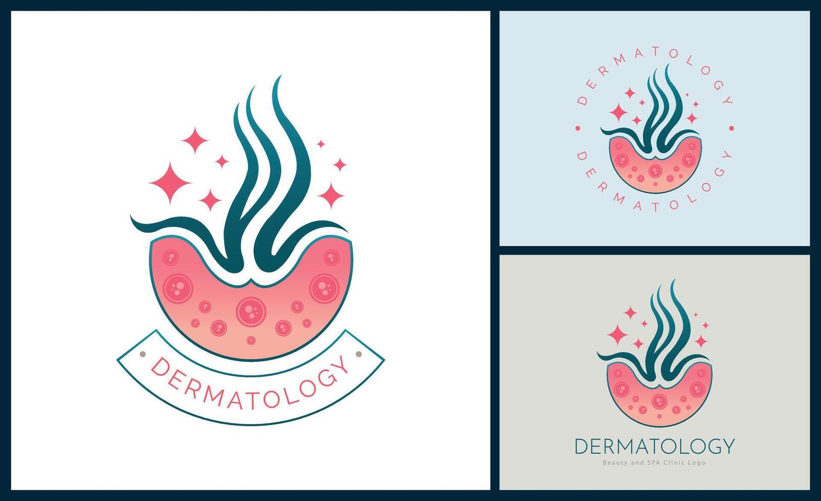 dermatologie huid zorg kliniek en geneeskunde schoonheid salon en spa logo sjabloon ontwerp vector