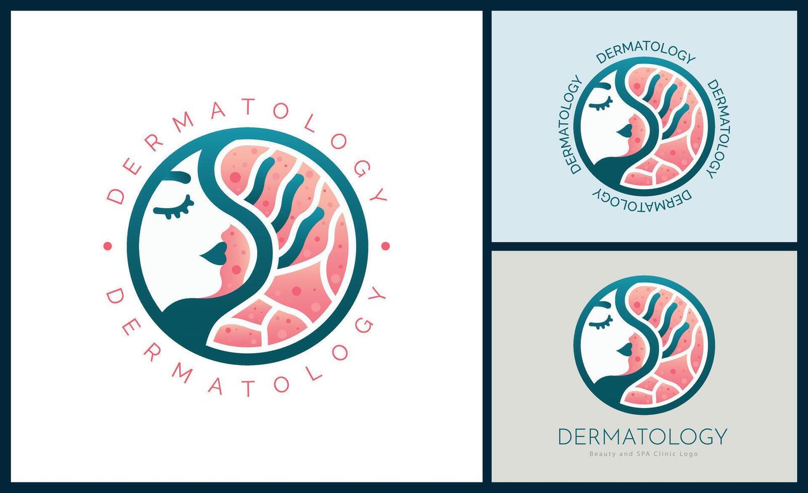 dermatologie huid zorg kliniek en geneeskunde schoonheid salon en spa logo sjabloon ontwerp vector