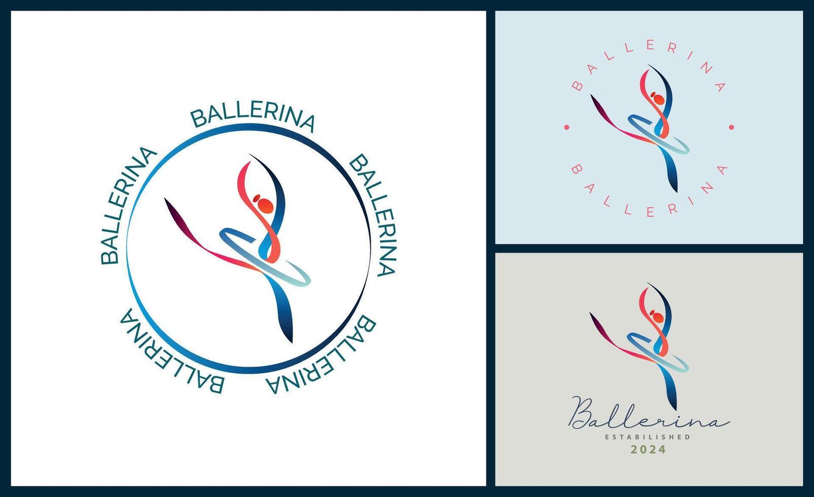 ballerina dans in ballet beweging schoonheid dans lijn stijl logo sjabloon ontwerp vector