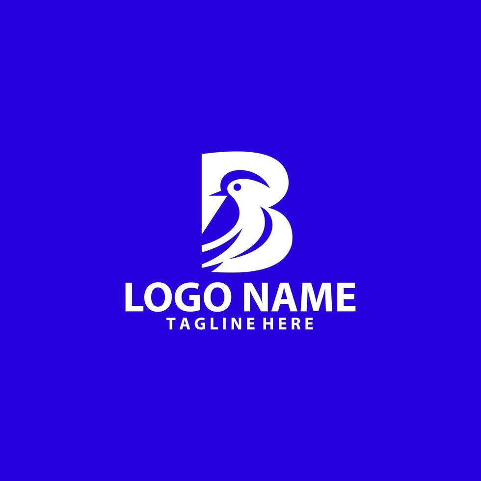 eerste brief b vogel gemakkelijk logo ontwerp vector