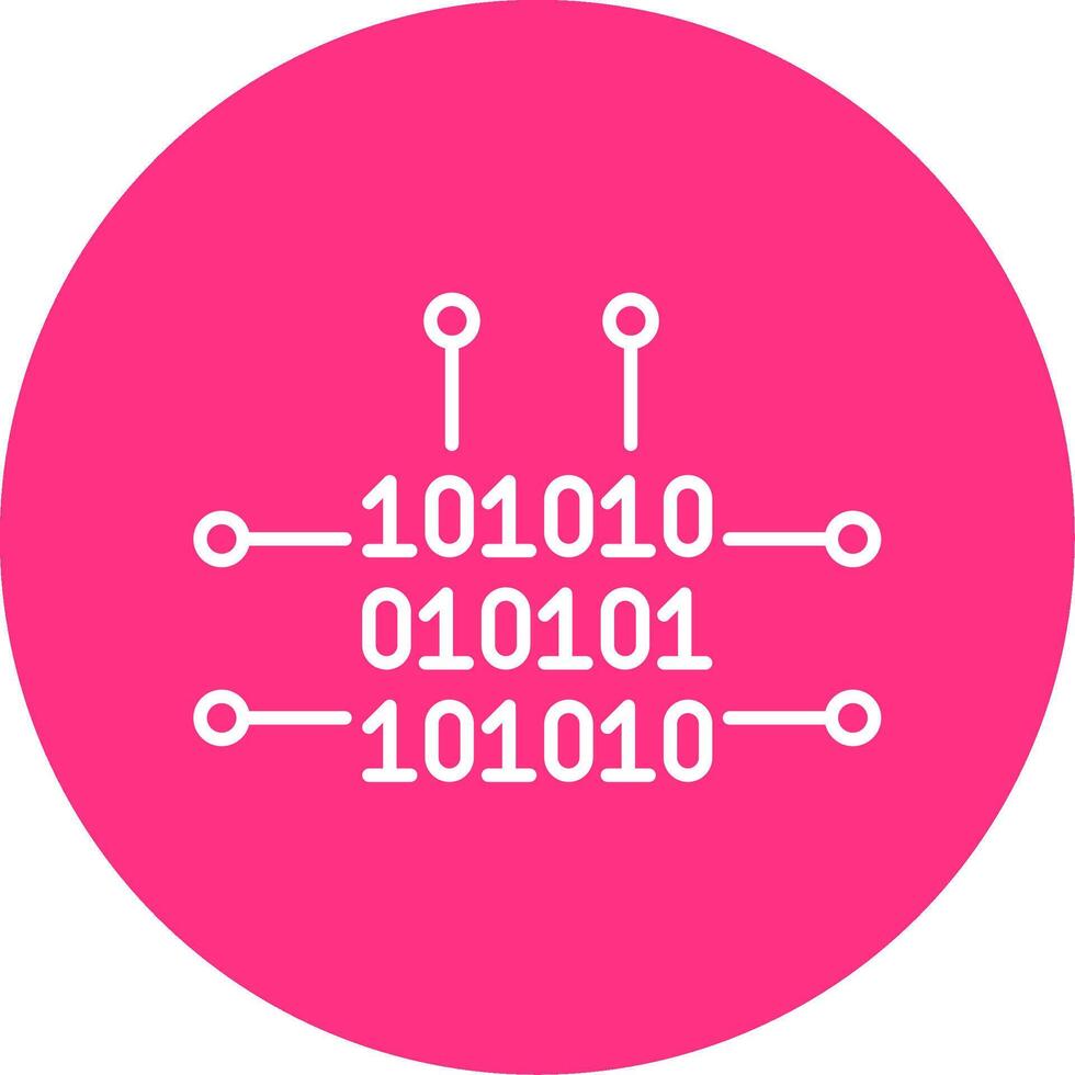 binair code lijn veelcirkeld icoon vector