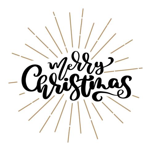 Merry Christmas vector tekst Kalligrafische belettering ontwerp kaartsjabloon. Creatieve typografie voor de Giftaffiche van de vakantiegroet. Kalligrafie Lettertype stijl Banner