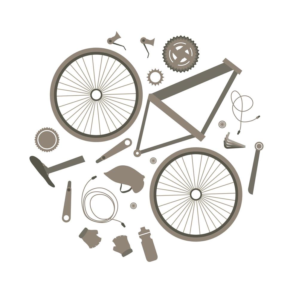 pictogrammen voor fietsonderdelen vector