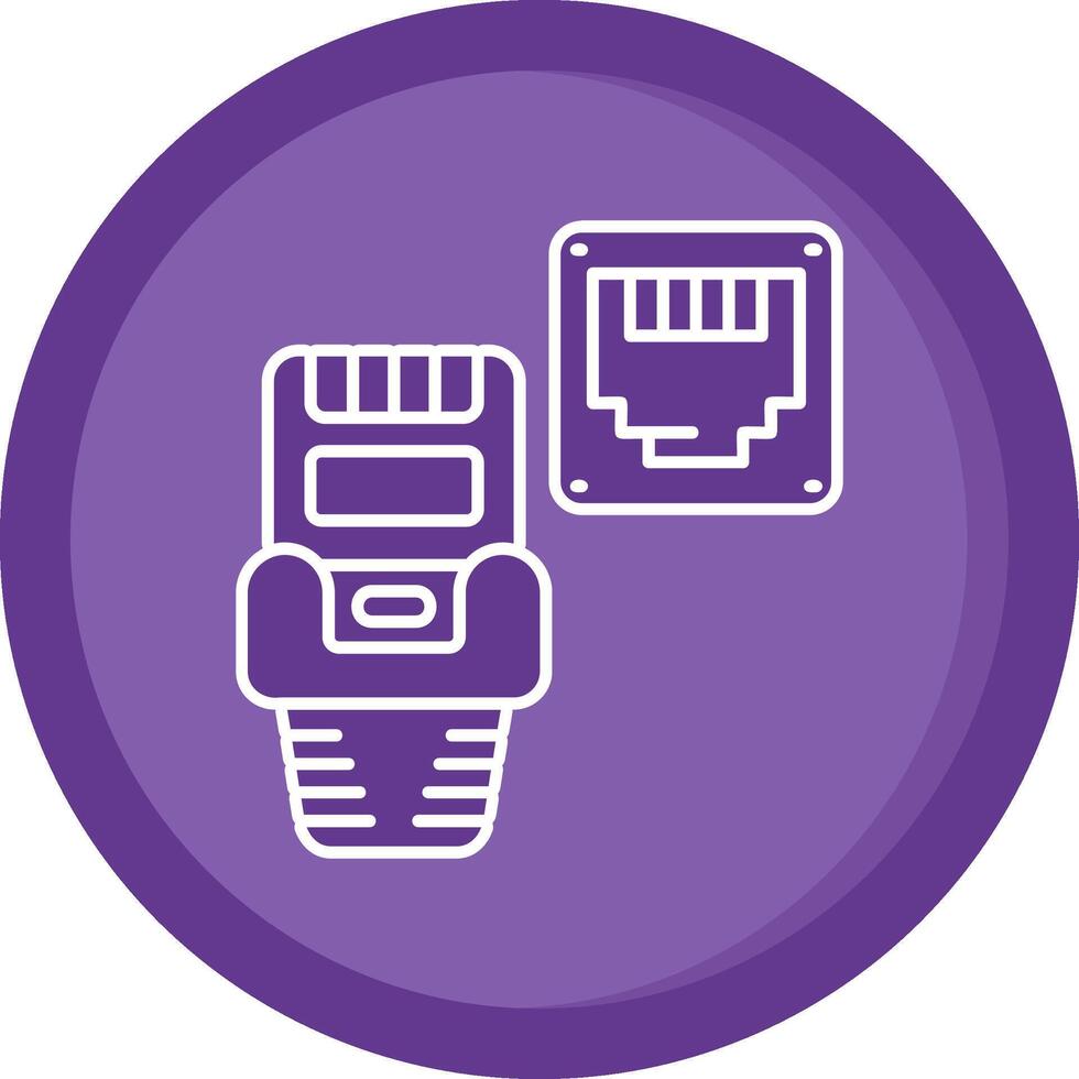 ethernet solide Purper cirkel icoon vector