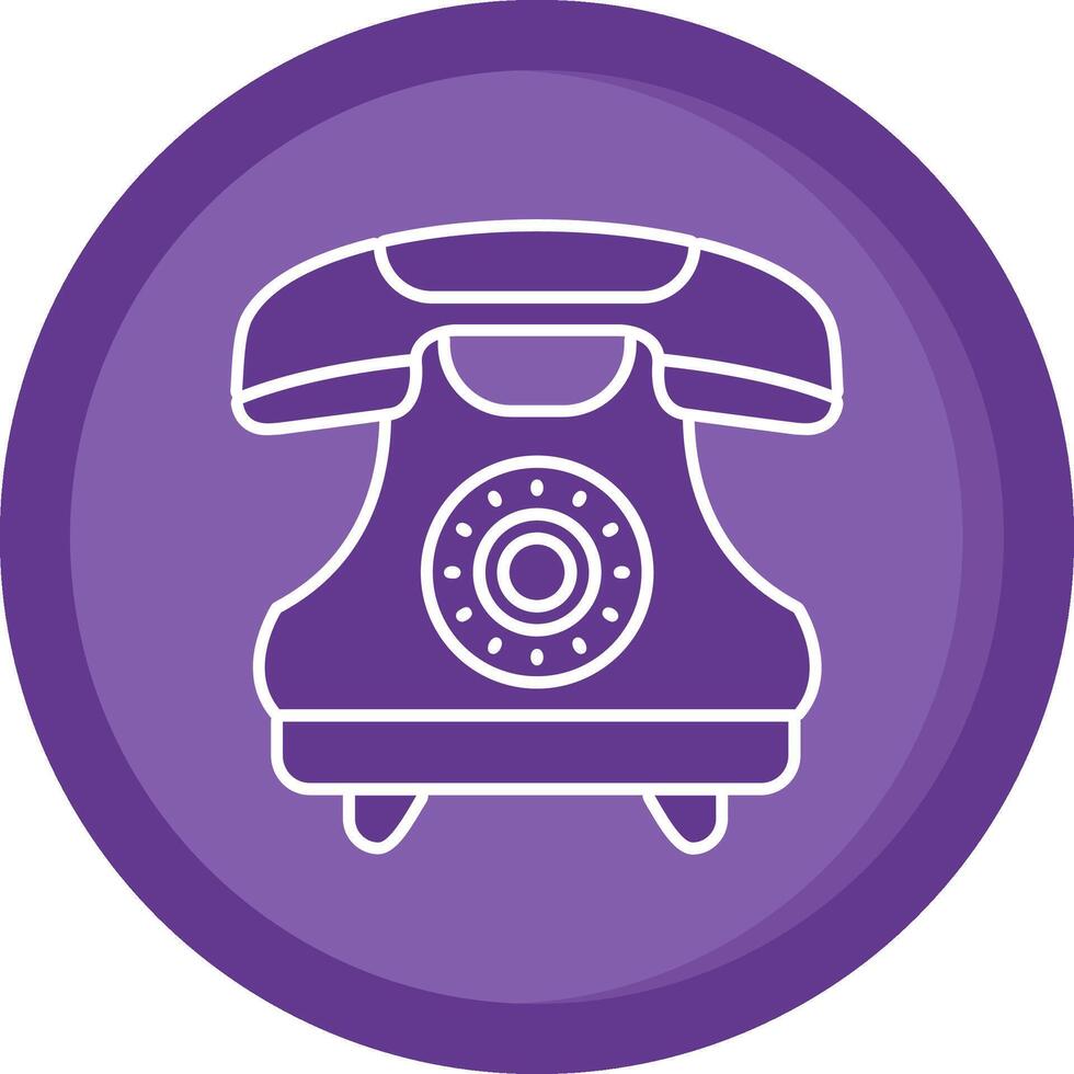 telefoon solide Purper cirkel icoon vector