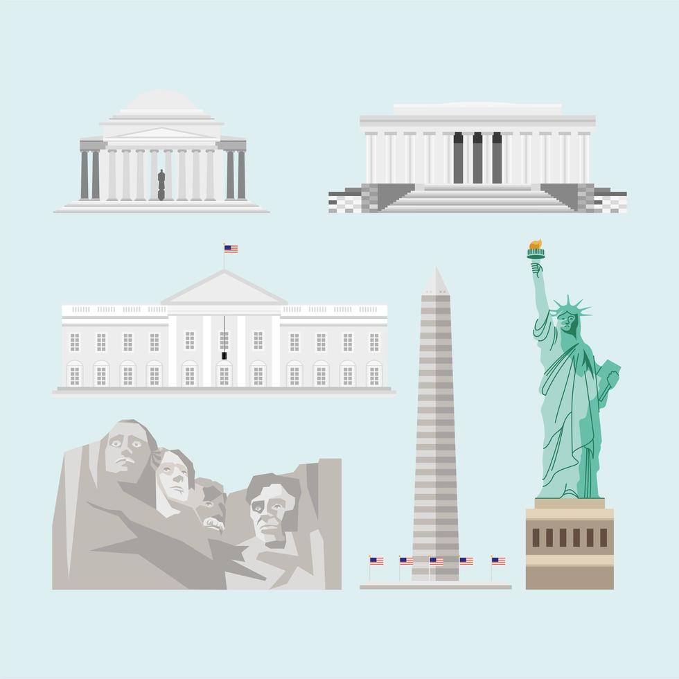 usa monumenten bezienswaardigheden vector