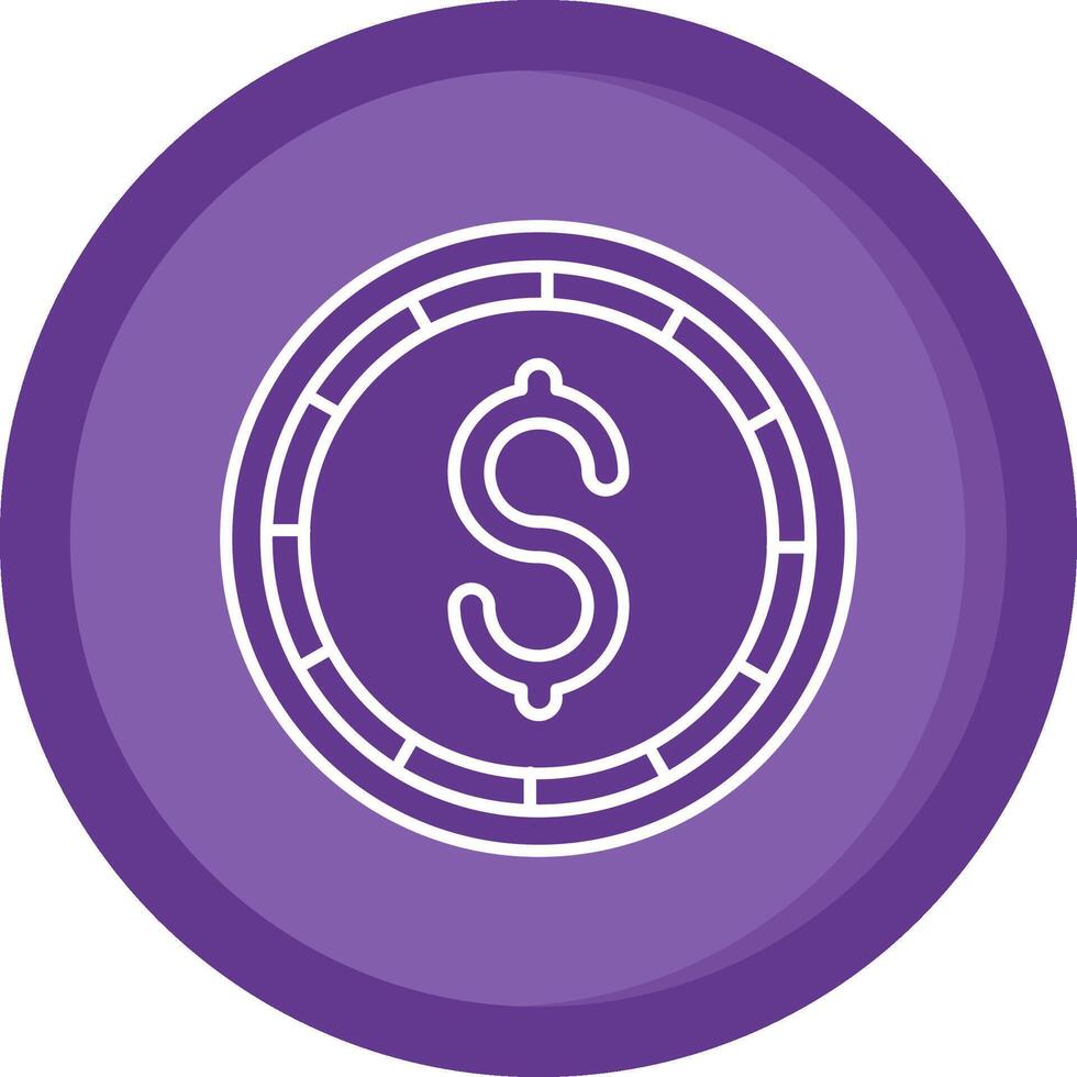 dollar munt solide Purper cirkel icoon vector