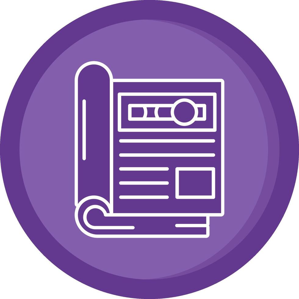 tijdschrift solide Purper cirkel icoon vector