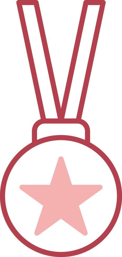 medaille solide twee kleur icoon vector