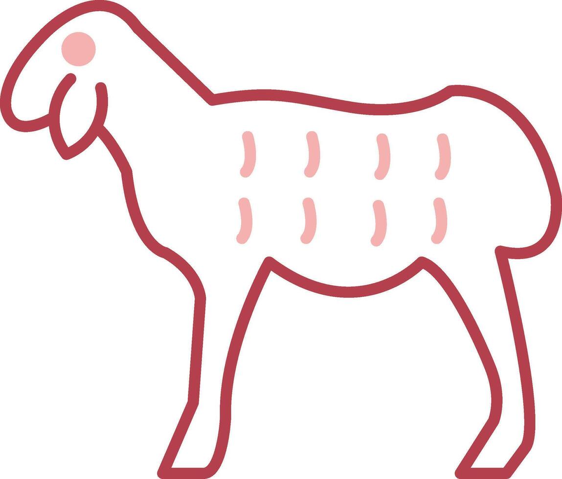 schapen solide twee kleur icoon vector