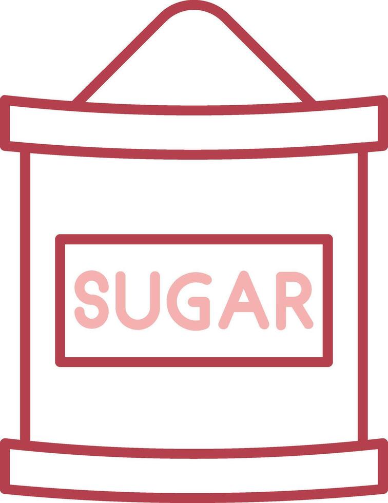 suiker zak solide twee kleur icoon vector