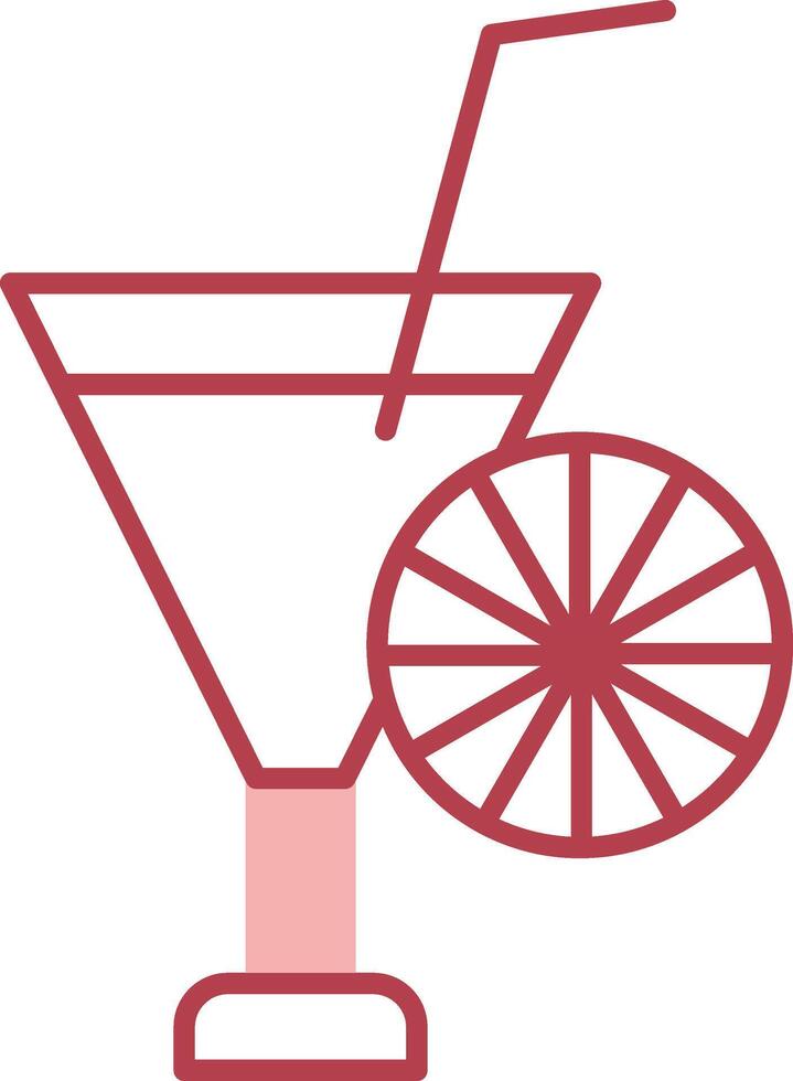 cocktail solide twee kleur icoon vector