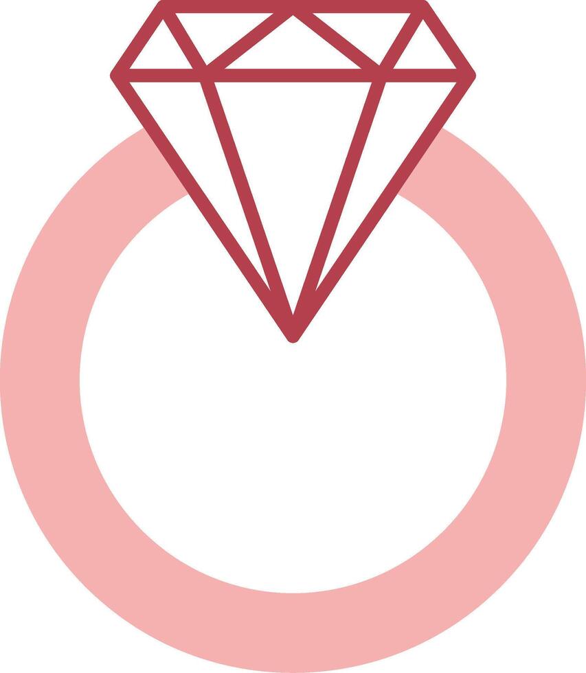 diamant ring solide twee kleur icoon vector