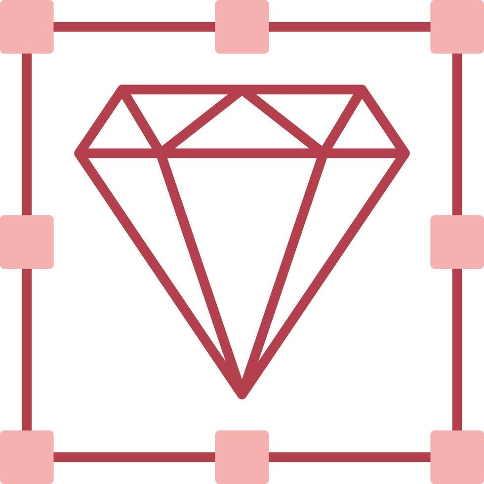 diamant solide twee kleur icoon vector