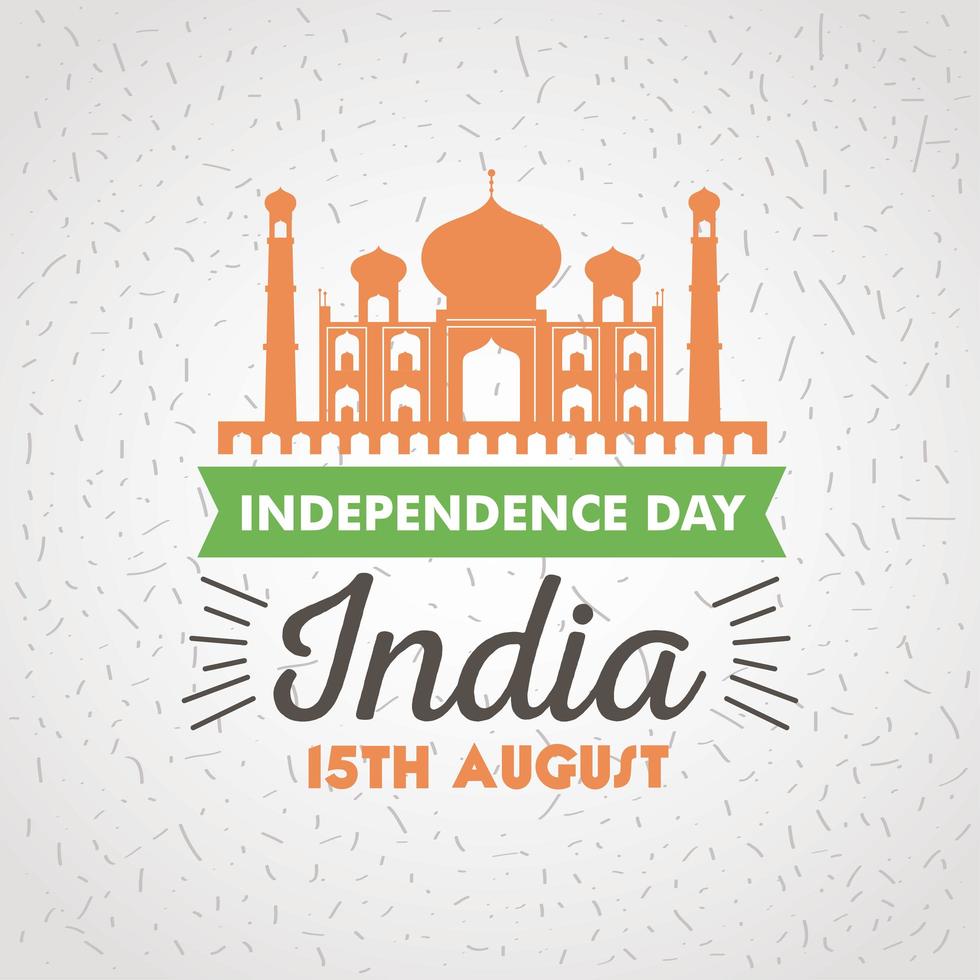 india onafhankelijkheidsdag 15 augustus met taj mahal vector