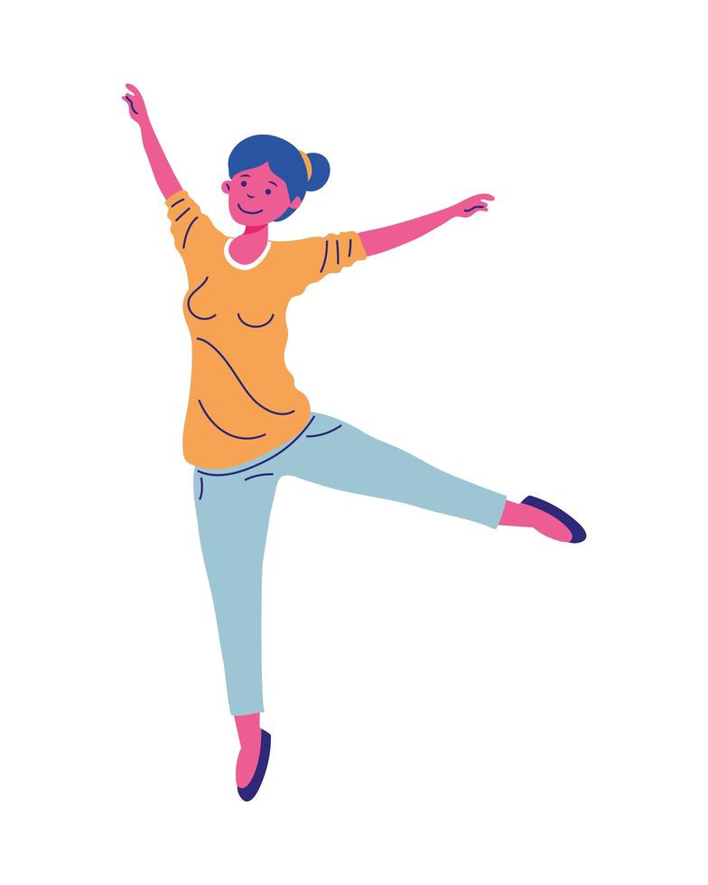 vrouw cartoon dansen vector