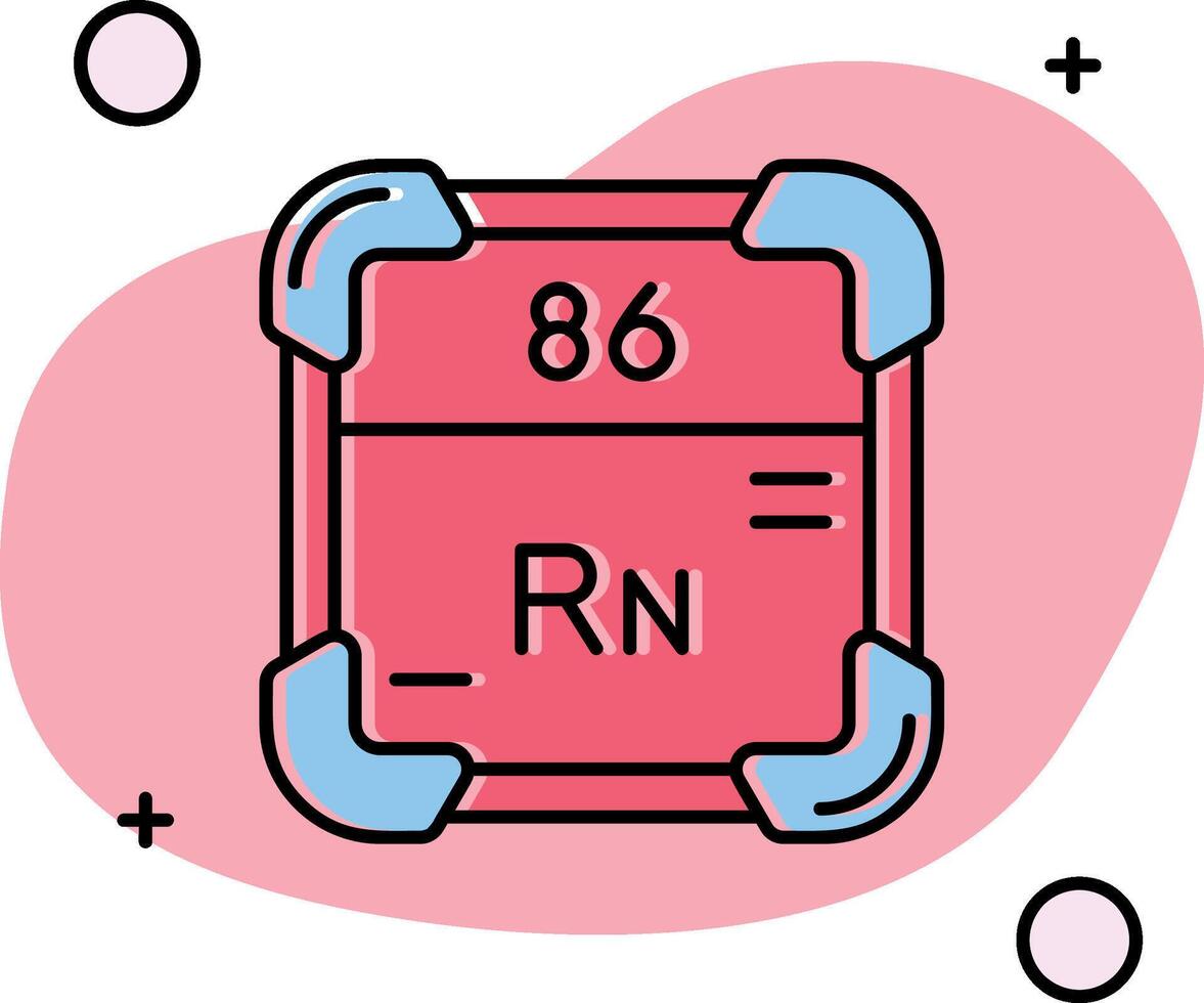 radon uitgegleden icoon vector