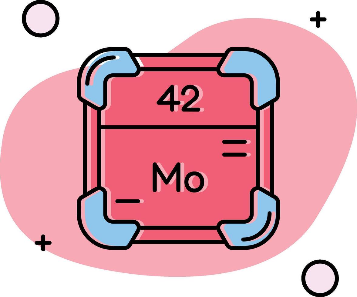 molybdeen uitgegleden icoon vector